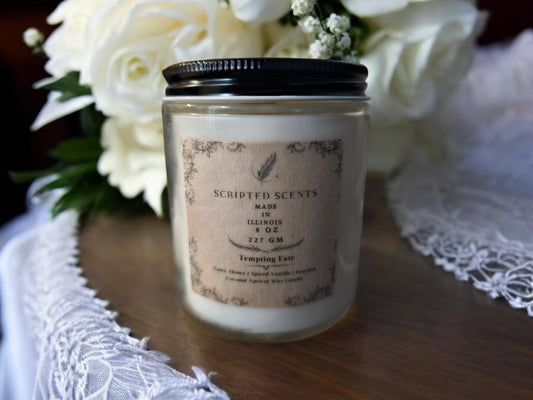 Tempting Fate Candle | Bourbon, Vanilla, Honey | Perfect Gift for Book Lovers & Writers